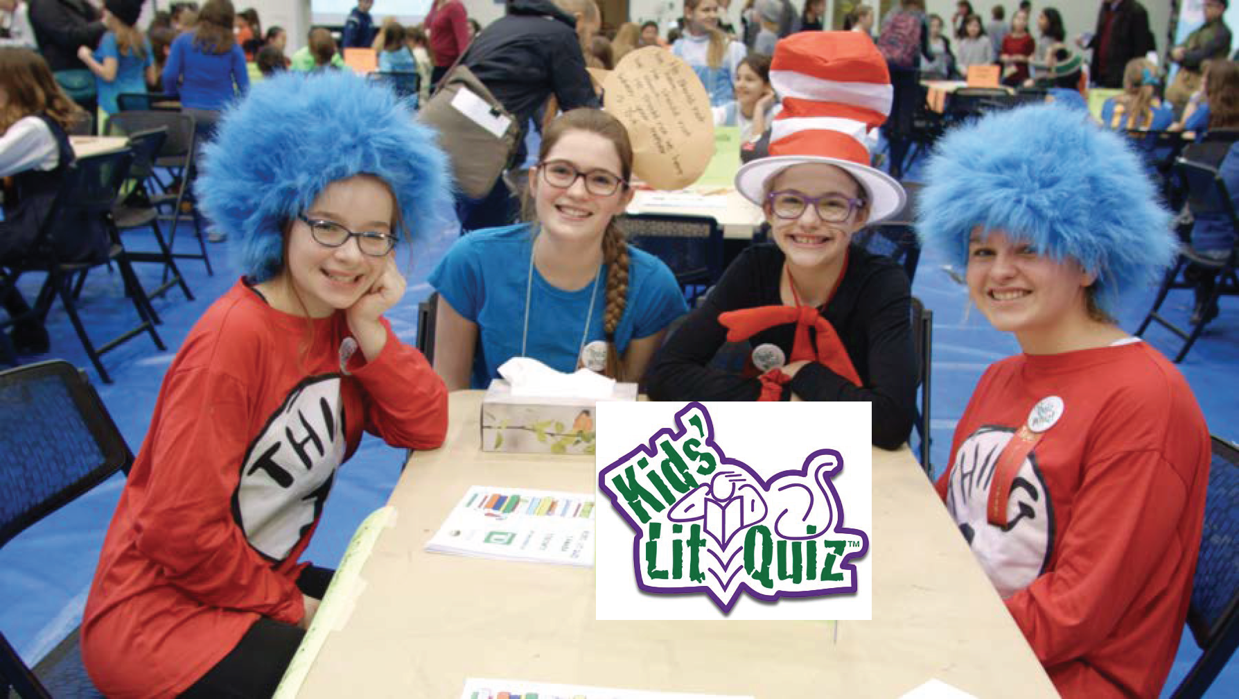 Students dressed as characters from the Cat in the Hat